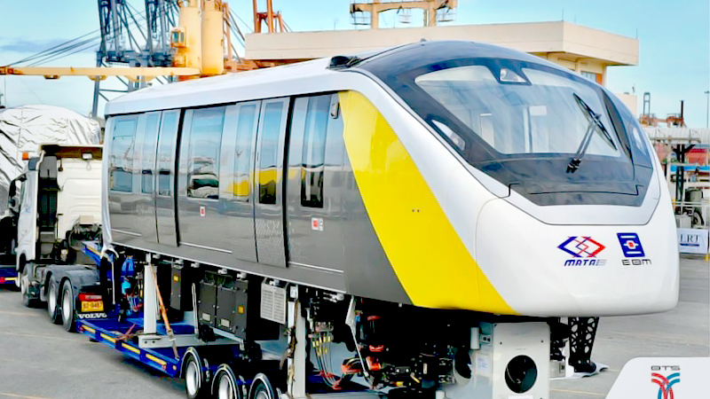 استعدادات خط القطار الاصفر في بانكوك